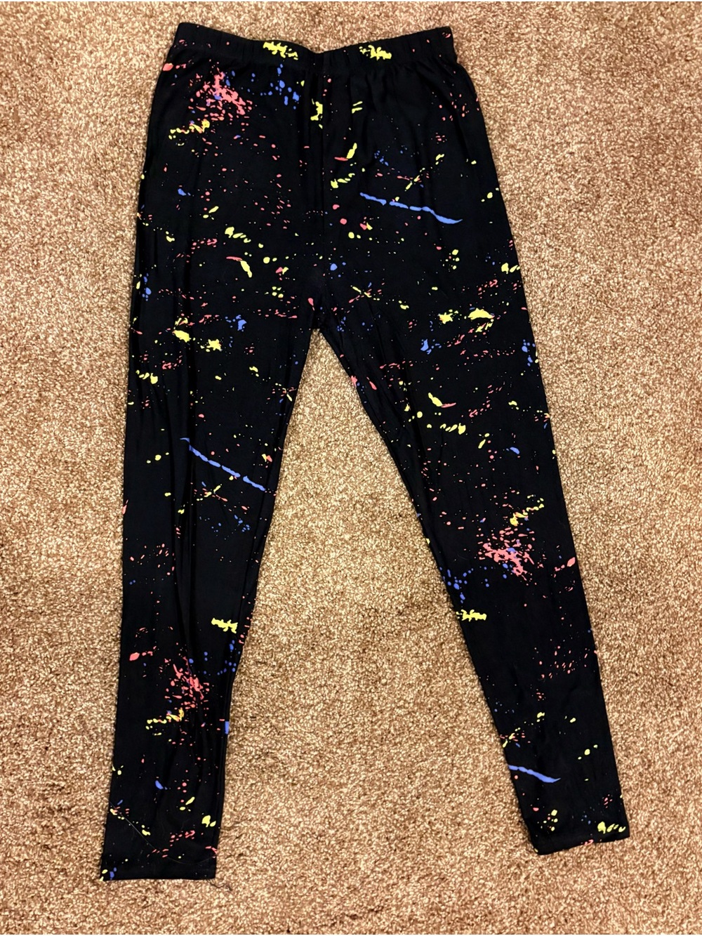 Women’s Black Paint-Splash Leggings
